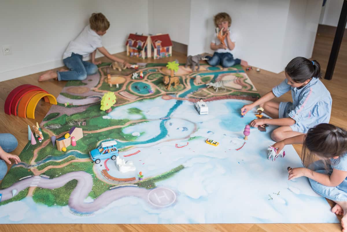 Pack de 2 grands tapis “Étoile des neiges” et “Royaume des animaux” (XL) -  Carpeto réinvente le tapis de jeu pour enfants !